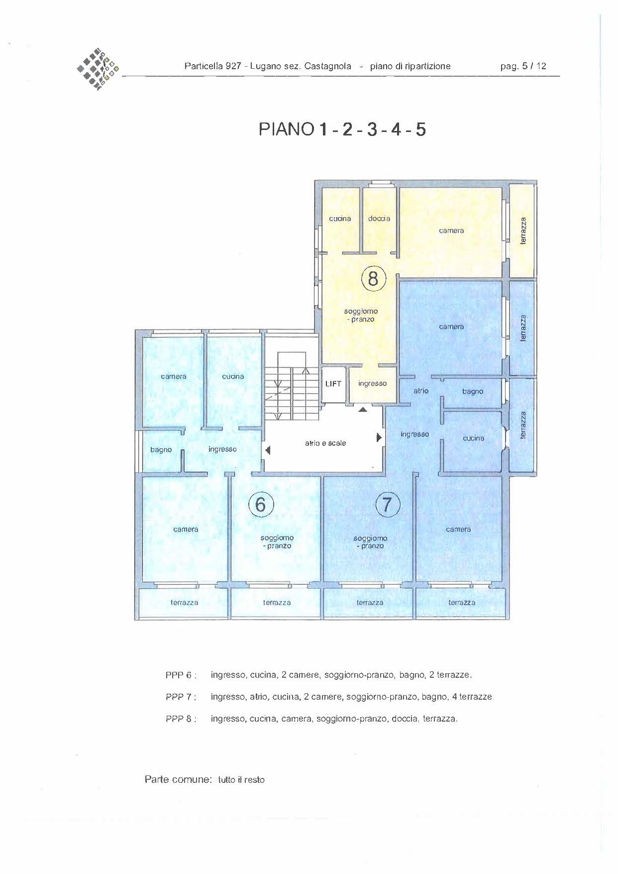 Via del Tiglio 17 — Typical floor 1–5 architectural floor plan